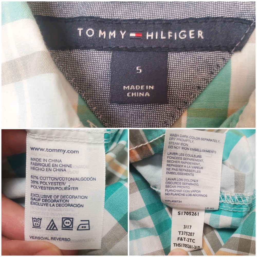 2 Boy's Size 5 Button Down Shirts. Tommy Hilfiger & Hurley. Short Sleeve - Picture 8 of 11